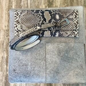 PHYTON SNAKE SKIN CLUTCH - WITH CHAIN AND BELT